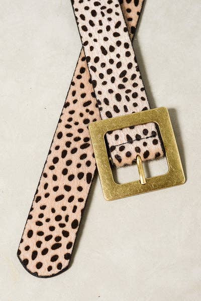 JOSSLYN by wall to wall - CLASSIC OVERSIZED SQUARE BUCKLE BELTS | 40BT604: TAUPE