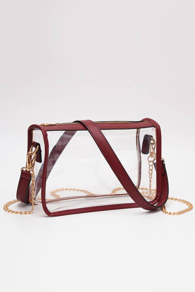 Hana - Clear Rectangle Stadium Concert Crossbody Bag: Gold